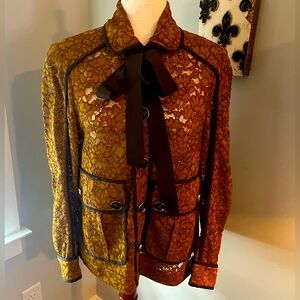 Veronica Beard floral lace bow tie jacket!